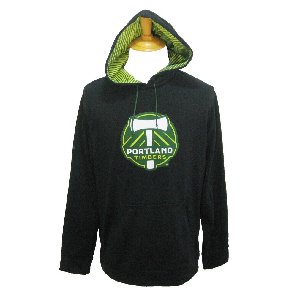 PORTLAND TIMBERS Men's (Size Large) Black ADIDAS Hoodie Logo Hooded Sweatshirt